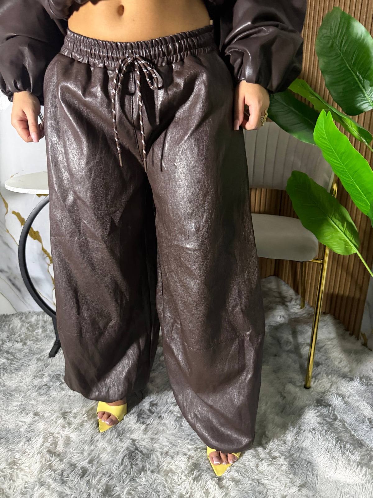BROWN LEATHER PANTS